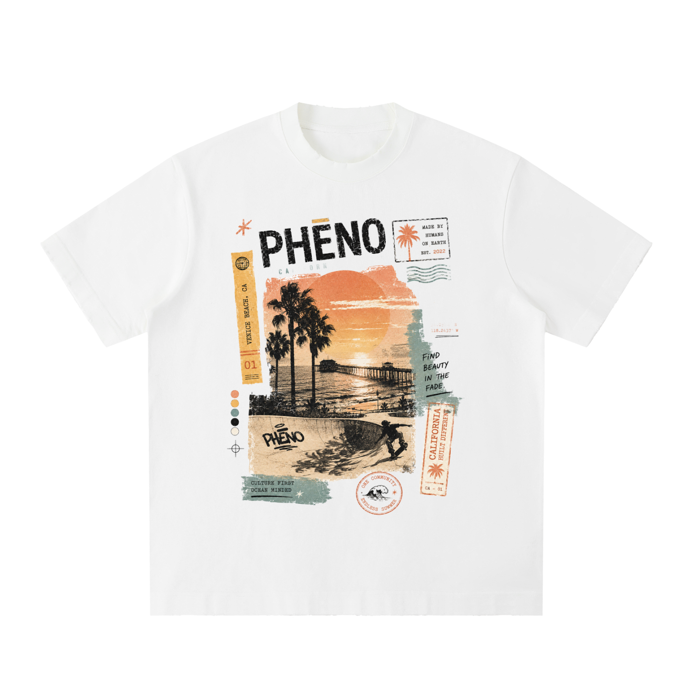 California Relics 01 Heavyweight Vintage Washed Frayed T-Shirt