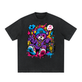 Pop Chaos Happy Panda Heavyweight Vintage Washed Frayed T-Shirt