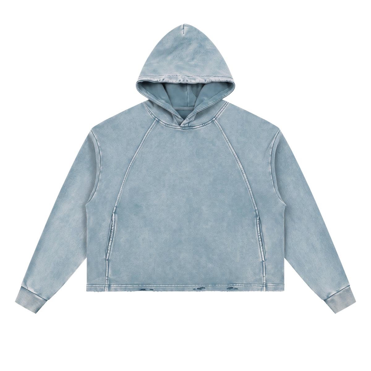 Vintage Washed Frayed-Hem Hoodie