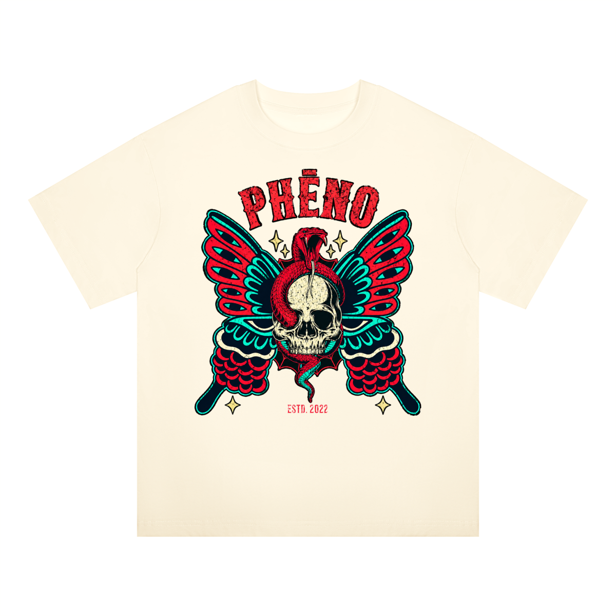 Skate Club Butterfly Unisex Oversized Drop Shoulder T-Shirt