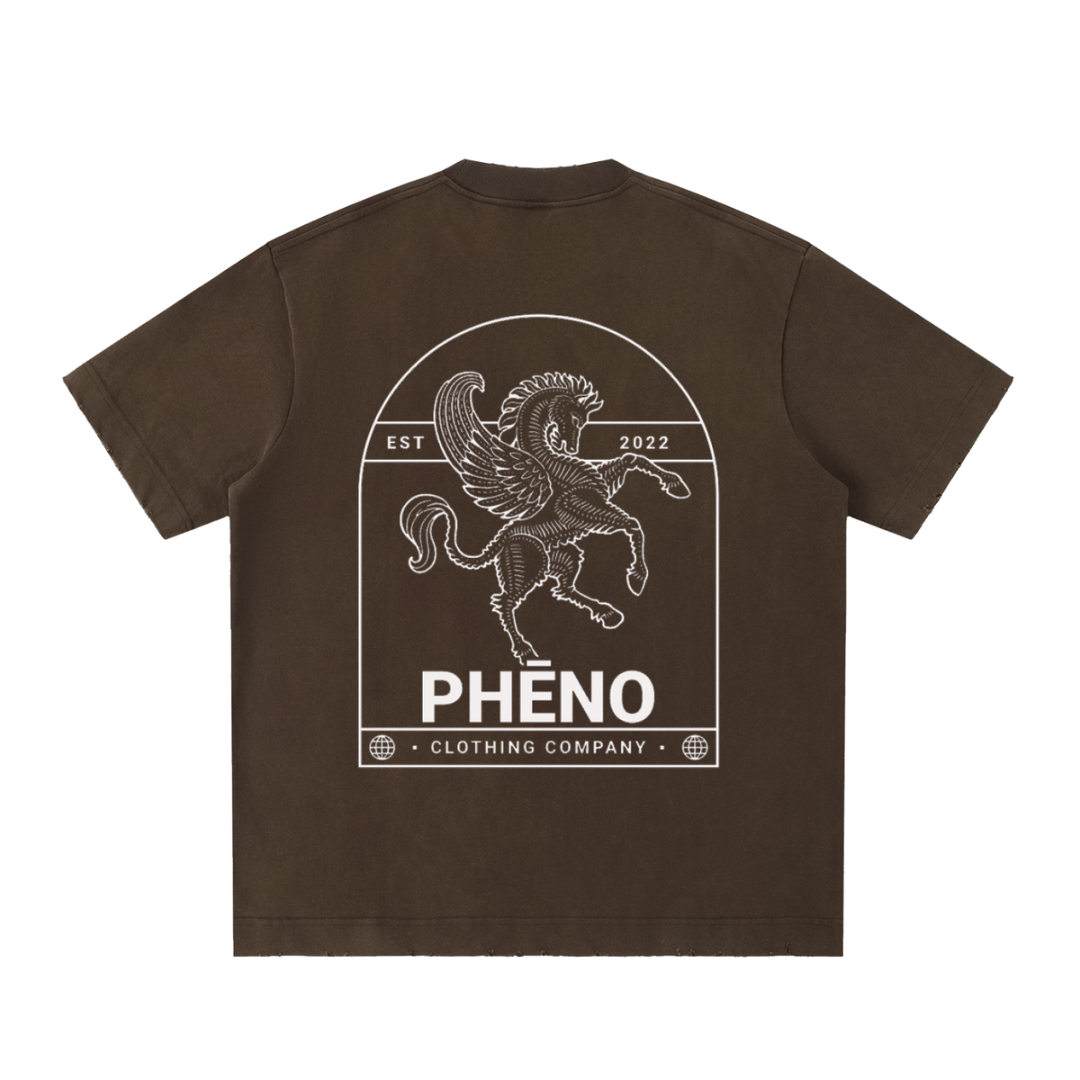 phēno Pegasus Heavyweight Vintage Washed Frayed T-Shirt