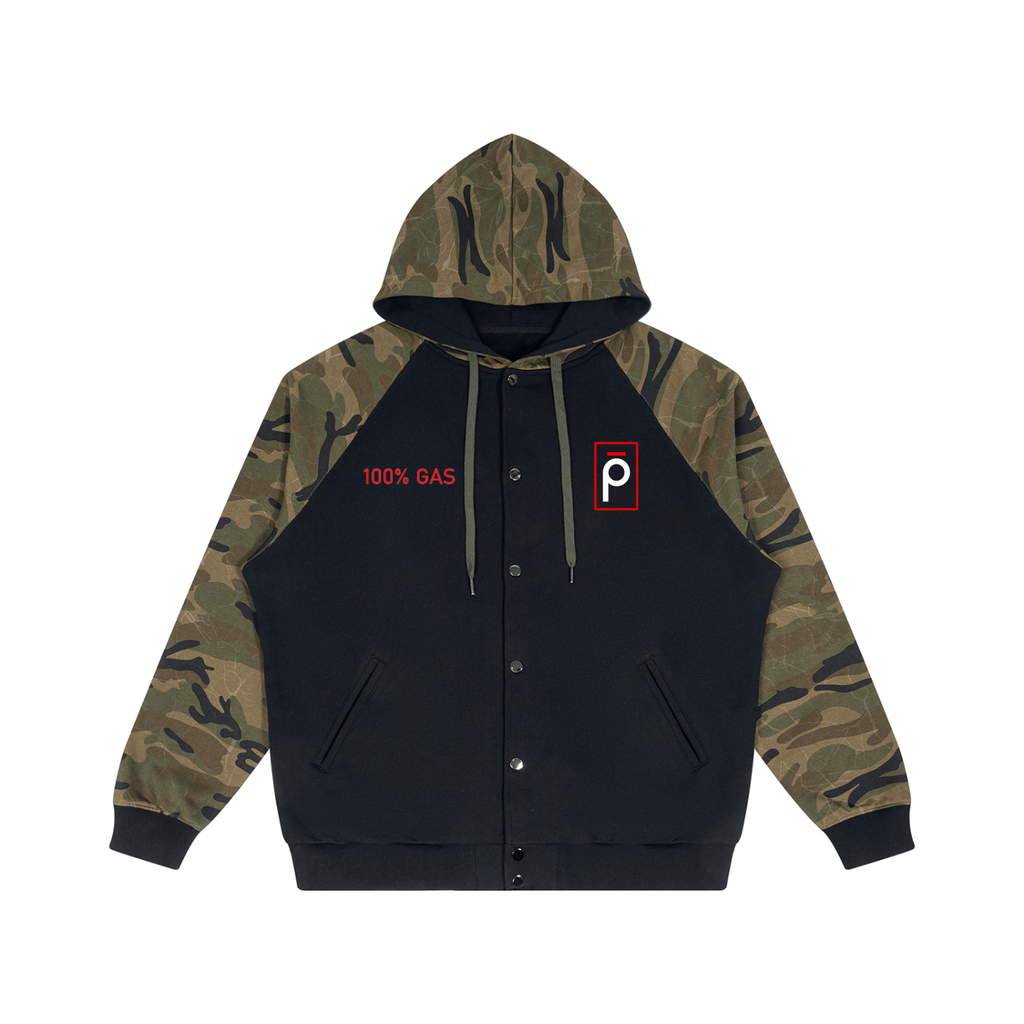 phēno Worldwide Unisex Camo-Splice Raglan Zip Hoodie
