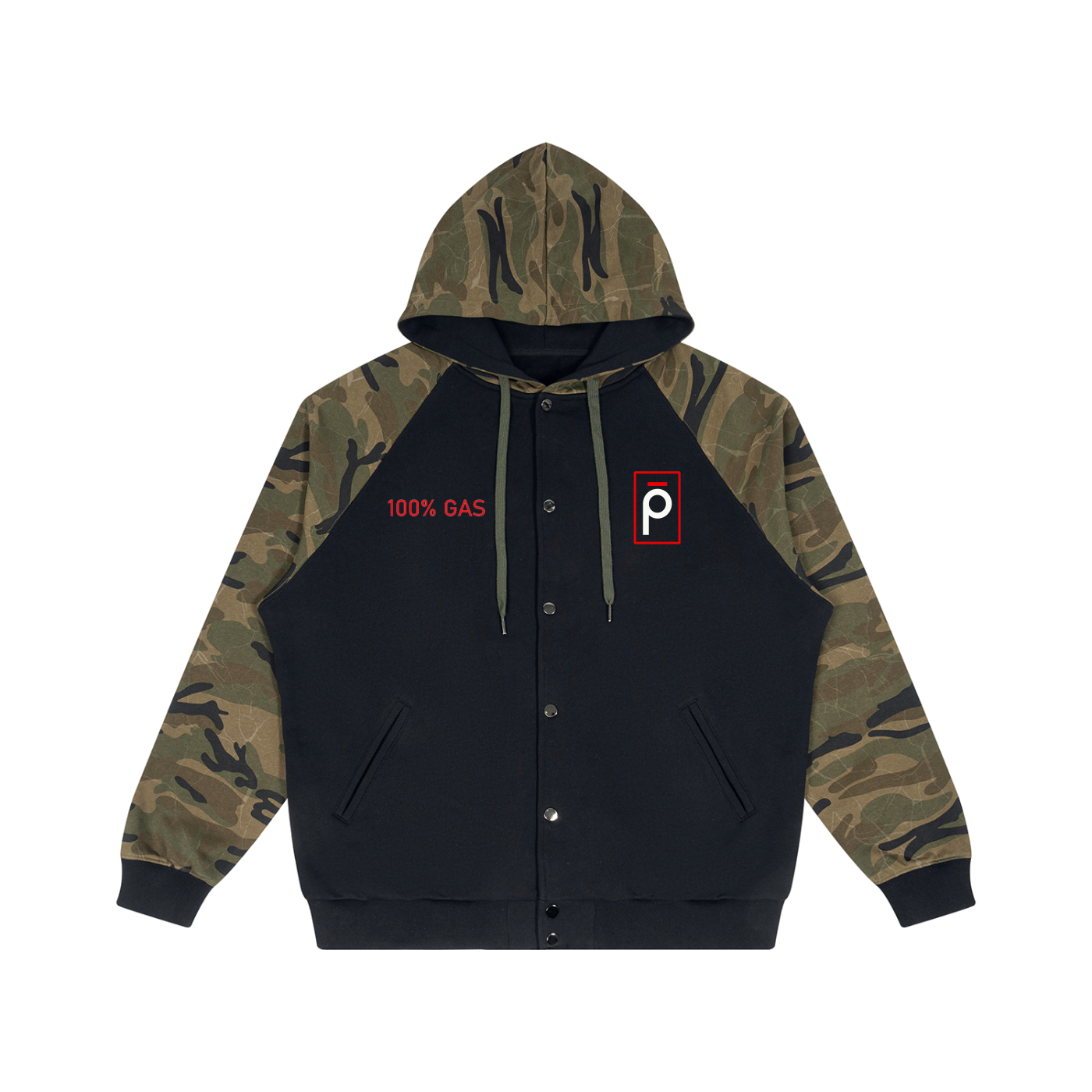 phēno Worldwide Unisex Camo-Splice Raglan Zip Hoodie