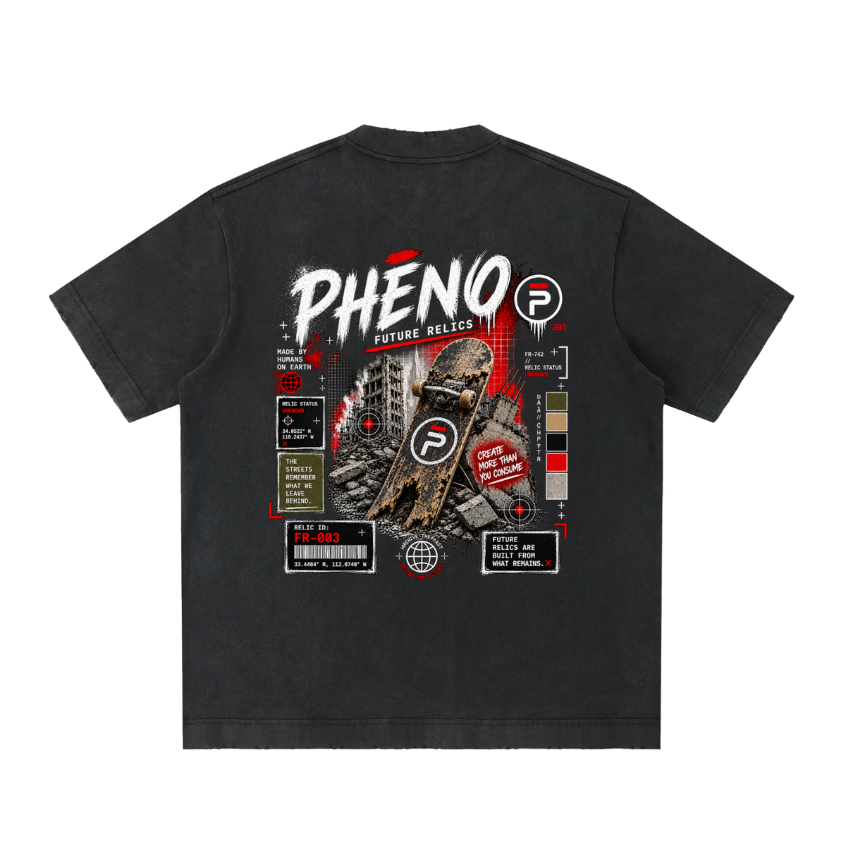 Future Relics 03 Heavyweight Vintage Washed Frayed T-Shirt