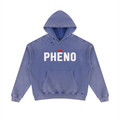 phēno Distressed Logo Unisex Mineral Wash Distressed Hoodie