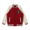 phēno Skate Club Two Garnet on Apricot Raglan Sleeve Varsity Jacket