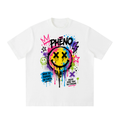 Pop Chaos Smiley Splatter Heavyweight Vintage Washed Frayed T-Shirt