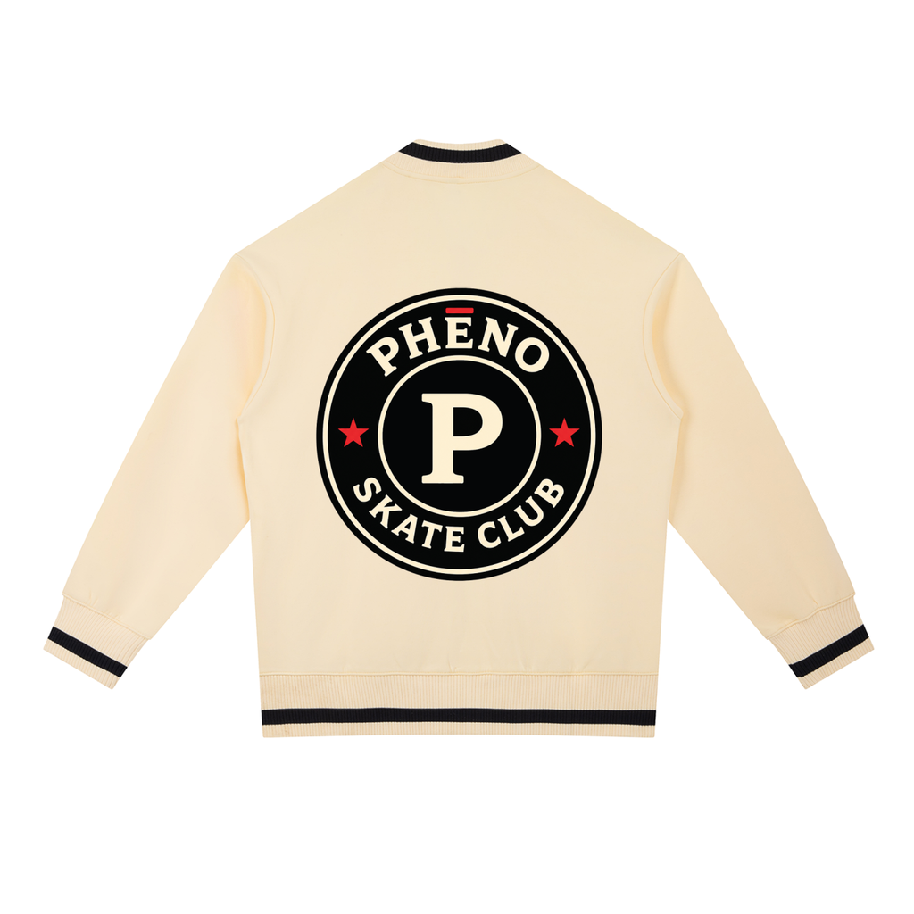 phēno Skate Club Contrast Piping Zip Bomber Jacket