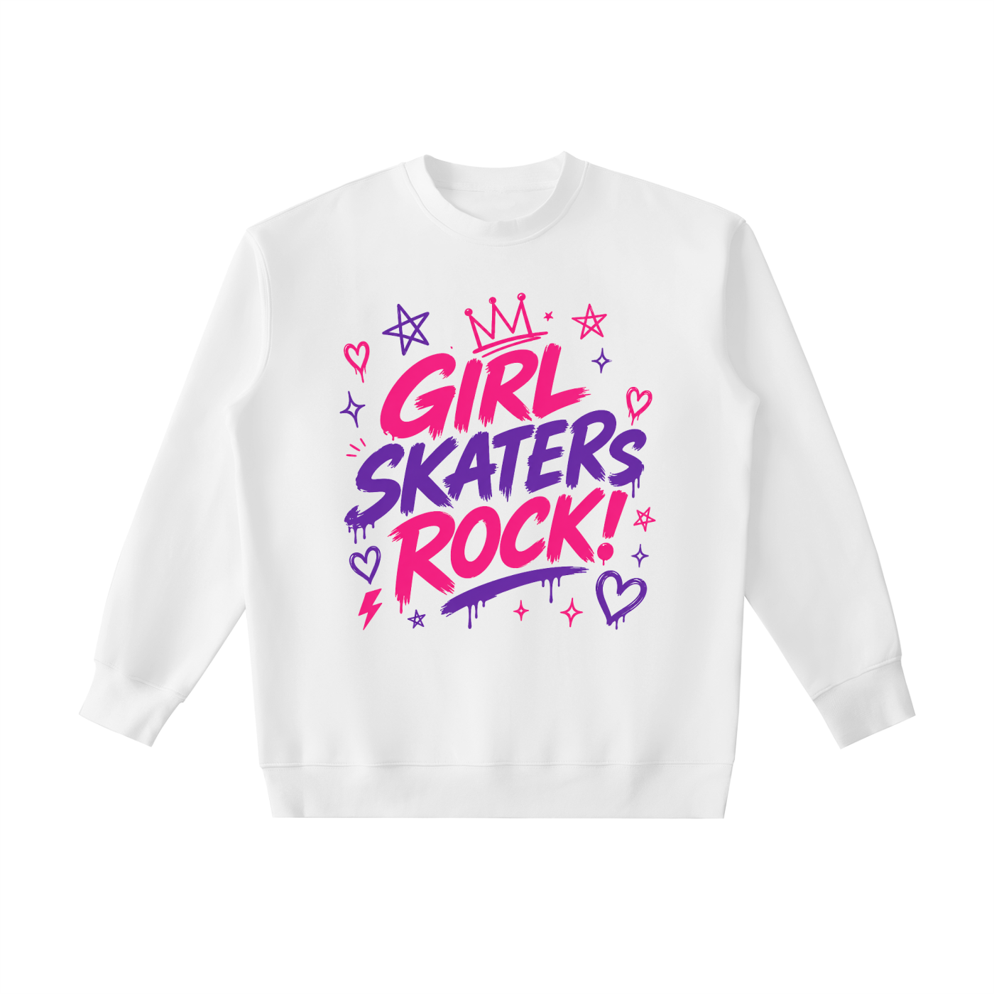 Pretty Savage Girl Skaters Rock Essential Heavyweight Crewneck Sweatshirt