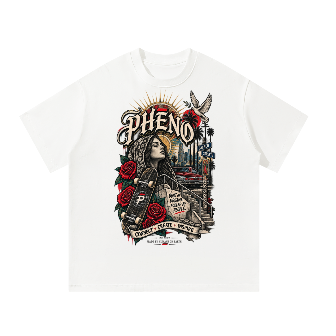 Sacred Streets Built on Dreams Unisex Oversized T-Shirt