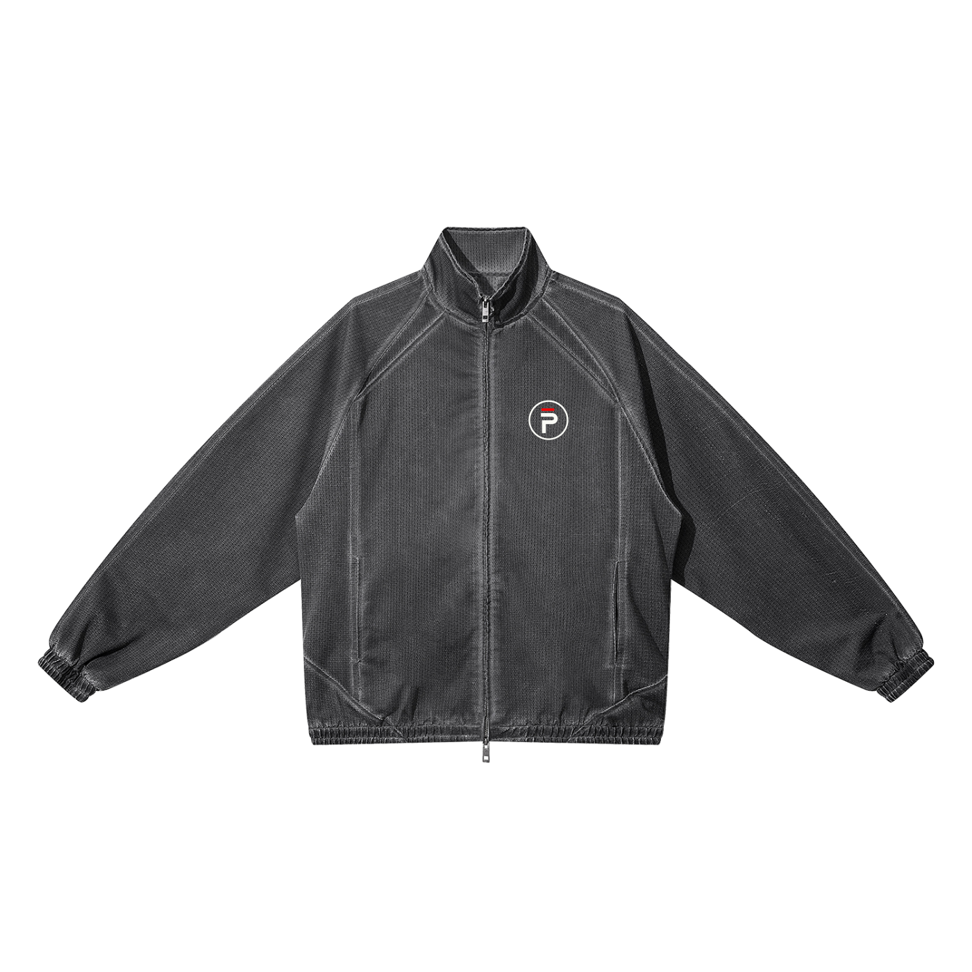 phēno Future P Logo Unisex Vintage Wash Full Zip Mesh Jacket