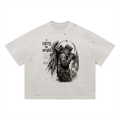 Carry the Weight Vintage Washed Distressed Boxy Oversized T-Shirt