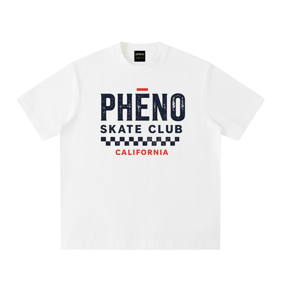 phēno Skate Club Heavyweight Vintage Washed Frayed T-Shirt