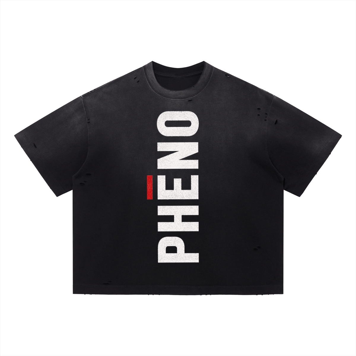 phēno Vintage Washed Distressed Boxy Oversized T-Shirt