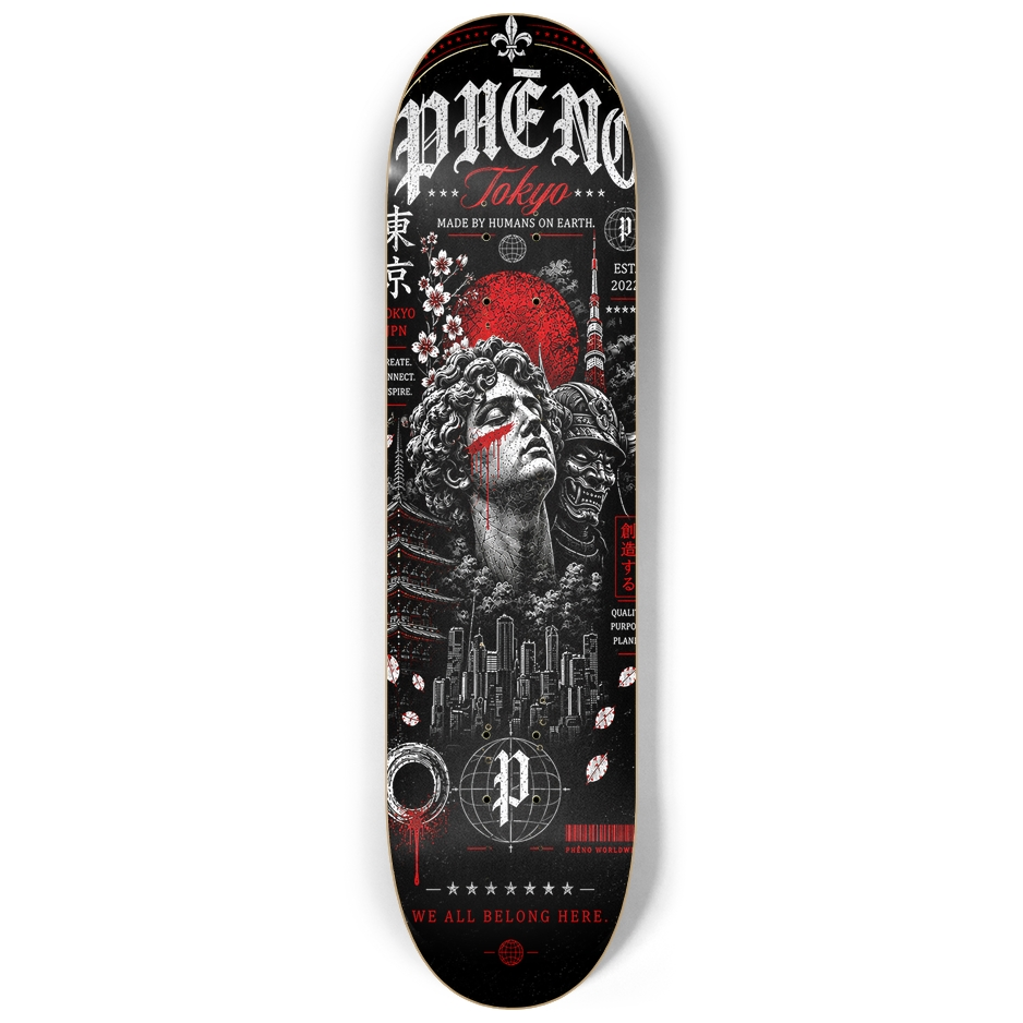 Sacred Streets Tokyo Ruins Custom Skateboard