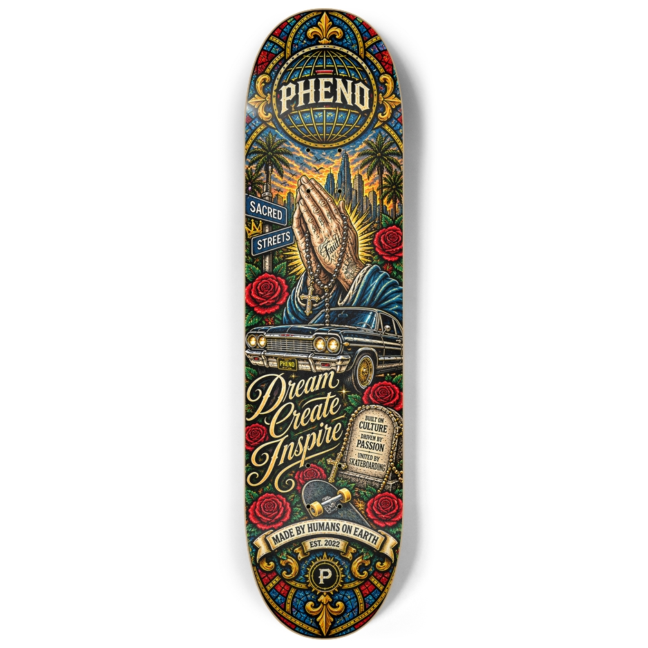 Sacred Streets Faith Custom Skateboard