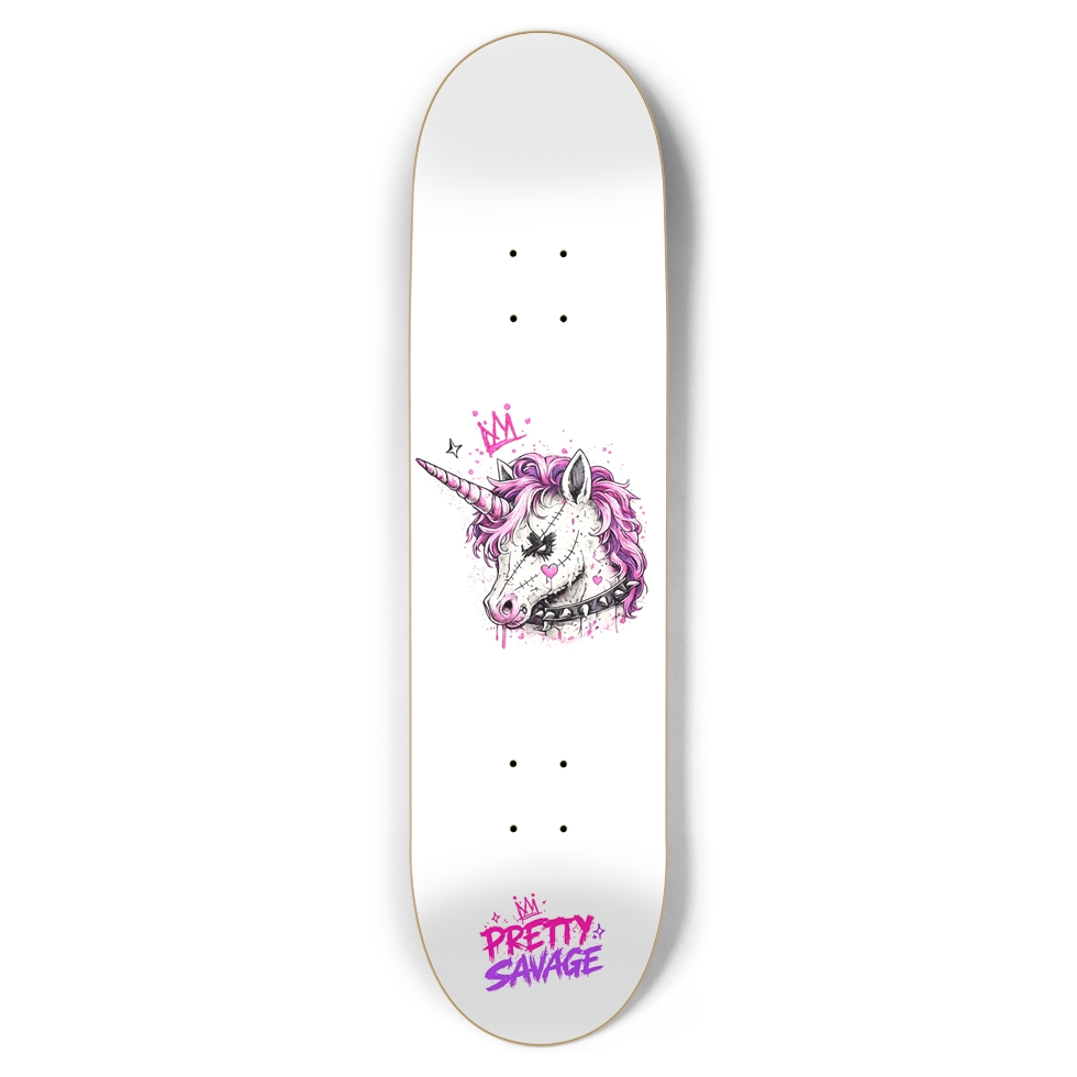 Pretty Savage Unicorn Skate Custom Skateboard