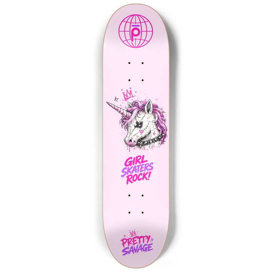 Pretty Savage Unicorn Skate Custom Skateboard