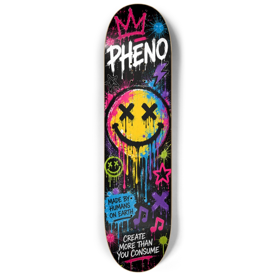 Pop Chaos Graffiti Splatter Custom Skateboard